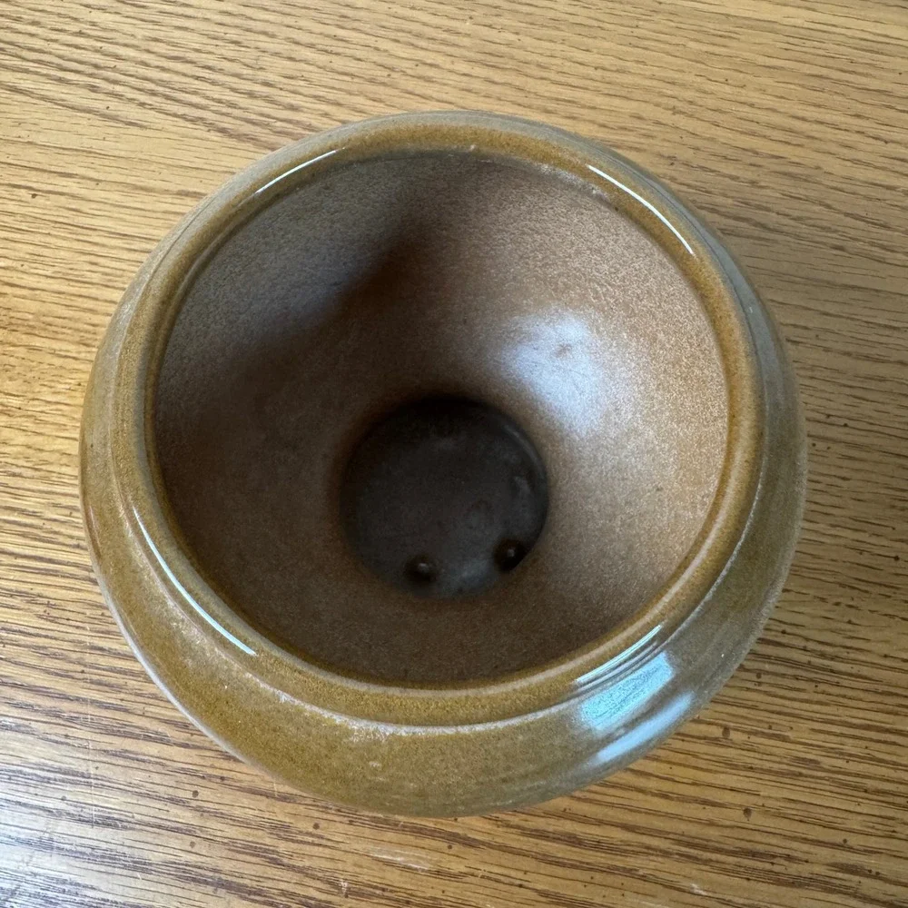 Frankoma Pottery‎ 22A Brown Ceramic Bulbous Vase Planter